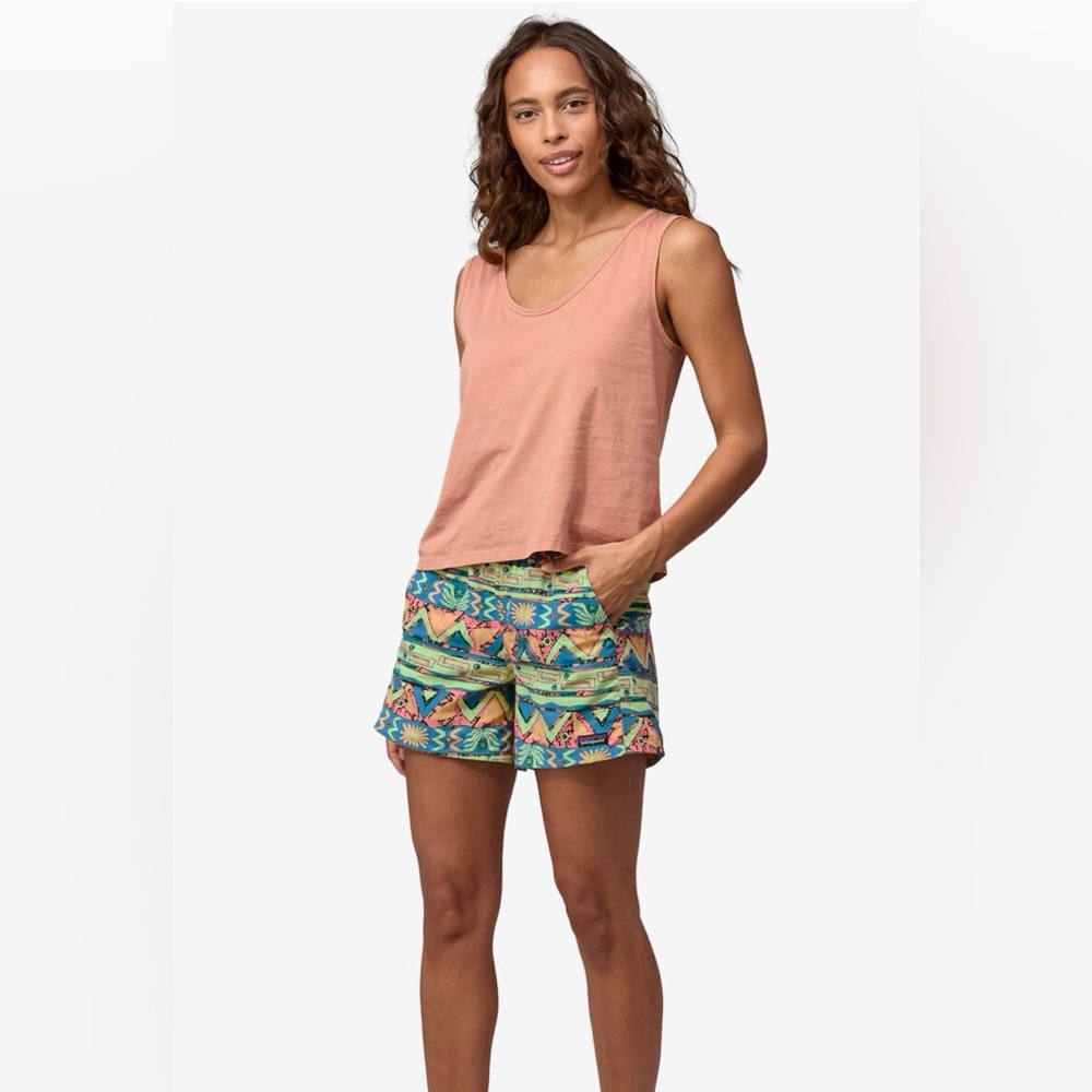 Patagonia Women's Baggie Shorts 5" Geo: Salamandar Green NWT Size Large MSRP $59